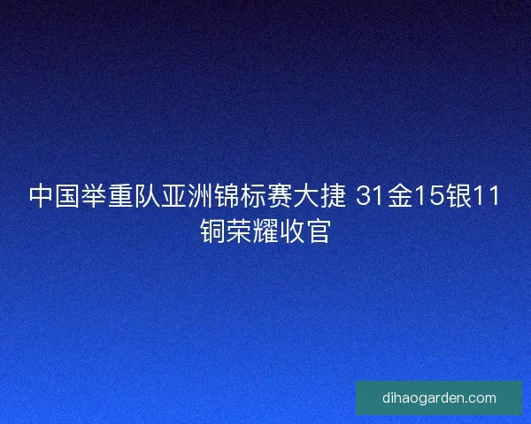 中国举重队亚洲锦标赛大捷 31金15银11铜荣耀收官