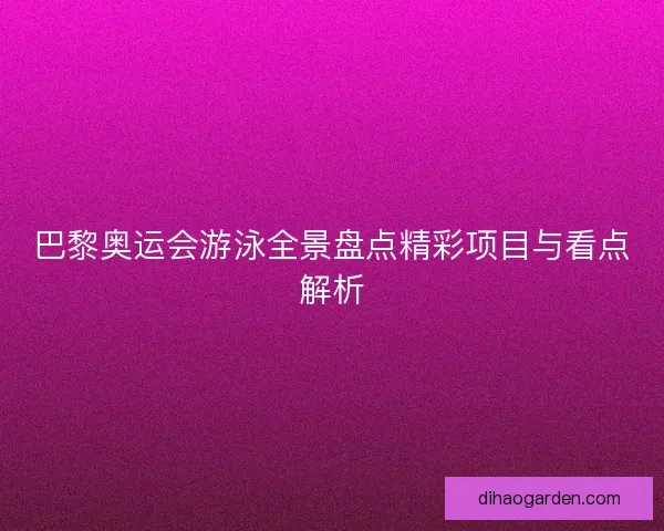 巴黎奥运会游泳全景盘点精彩项目与看点解析