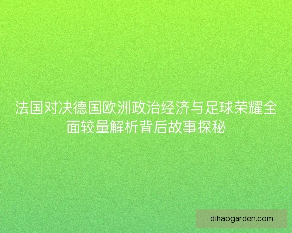 法国对决德国欧洲政治经济与足球荣耀全面较量解析背后故事探秘