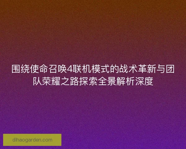 围绕使命召唤4联机模式的战术革新与团队荣耀之路探索全景解析深度
