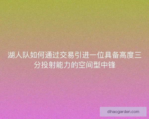 湖人队如何通过交易引进一位具备高度三分投射能力的空间型中锋 湖人队如何通过交易引进一位具备高度三分投射能力的空间型中锋