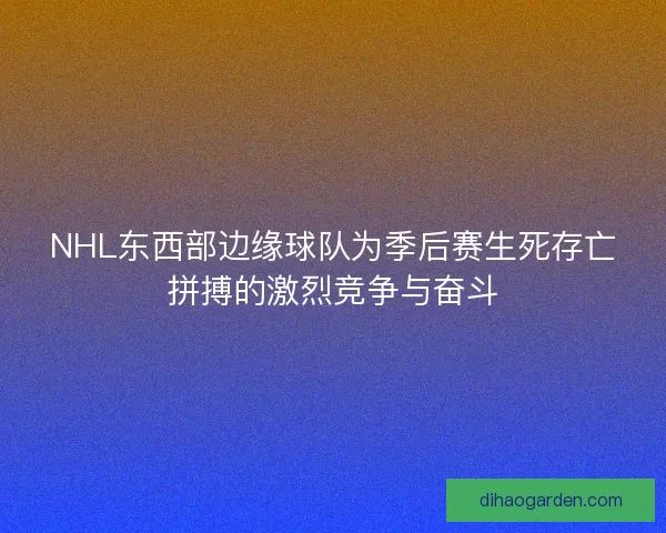 NHL东西部边缘球队为季后赛生死存亡拼搏的激烈竞争与奋斗